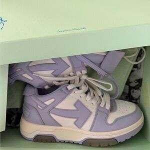 Off-White  Lavender and White Sneakers